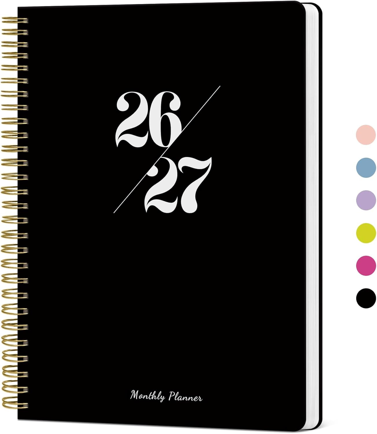 2026-2027 Monthly Planner 18 Months 7″ x 10″ Black July-Dec 2027