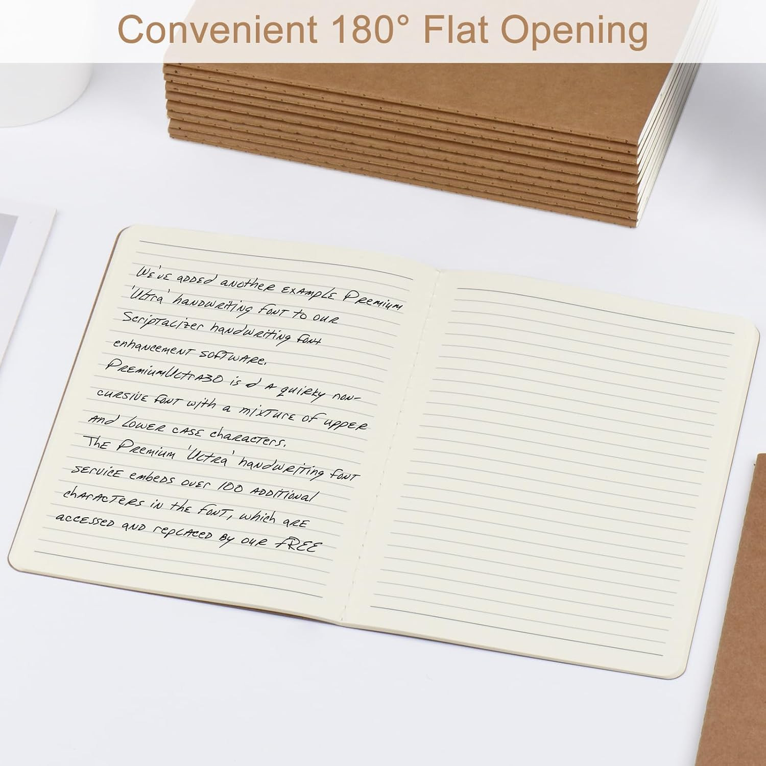 5 Pack A5 Kraft Notebooks Bulk, 8.15×5.5 Inches Lined Paper Journaling Notebooks