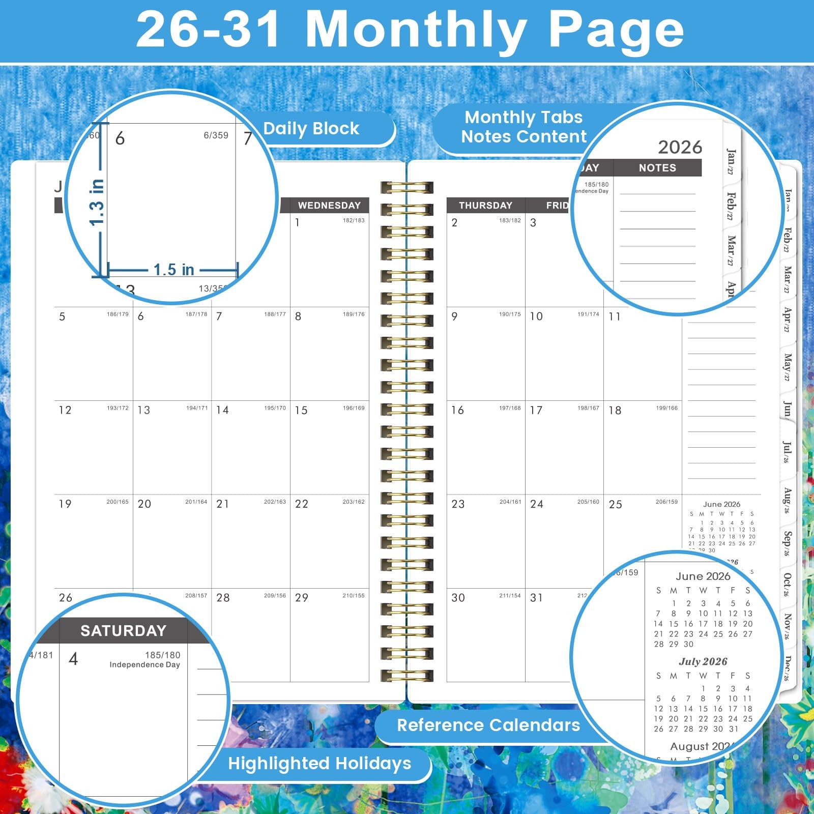 2026-2031 Monthly Planner – JUL 2026 – JUN 2031, 8.5″ x 6.4″, 5 Year Monthly …