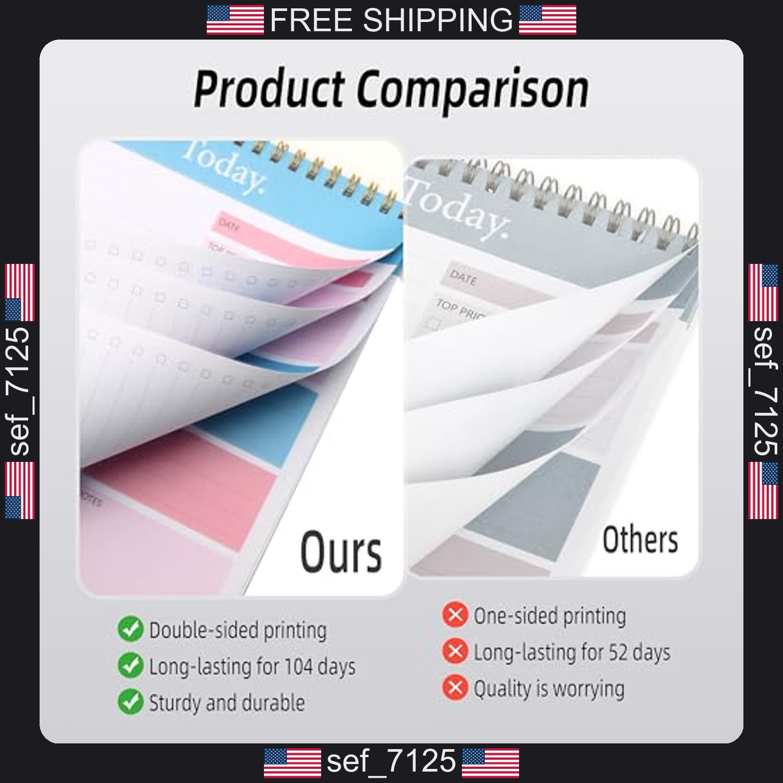 104 Pgs To Do List Notepad – Daily Planner Notepad Undated 52 Duplex-Printed