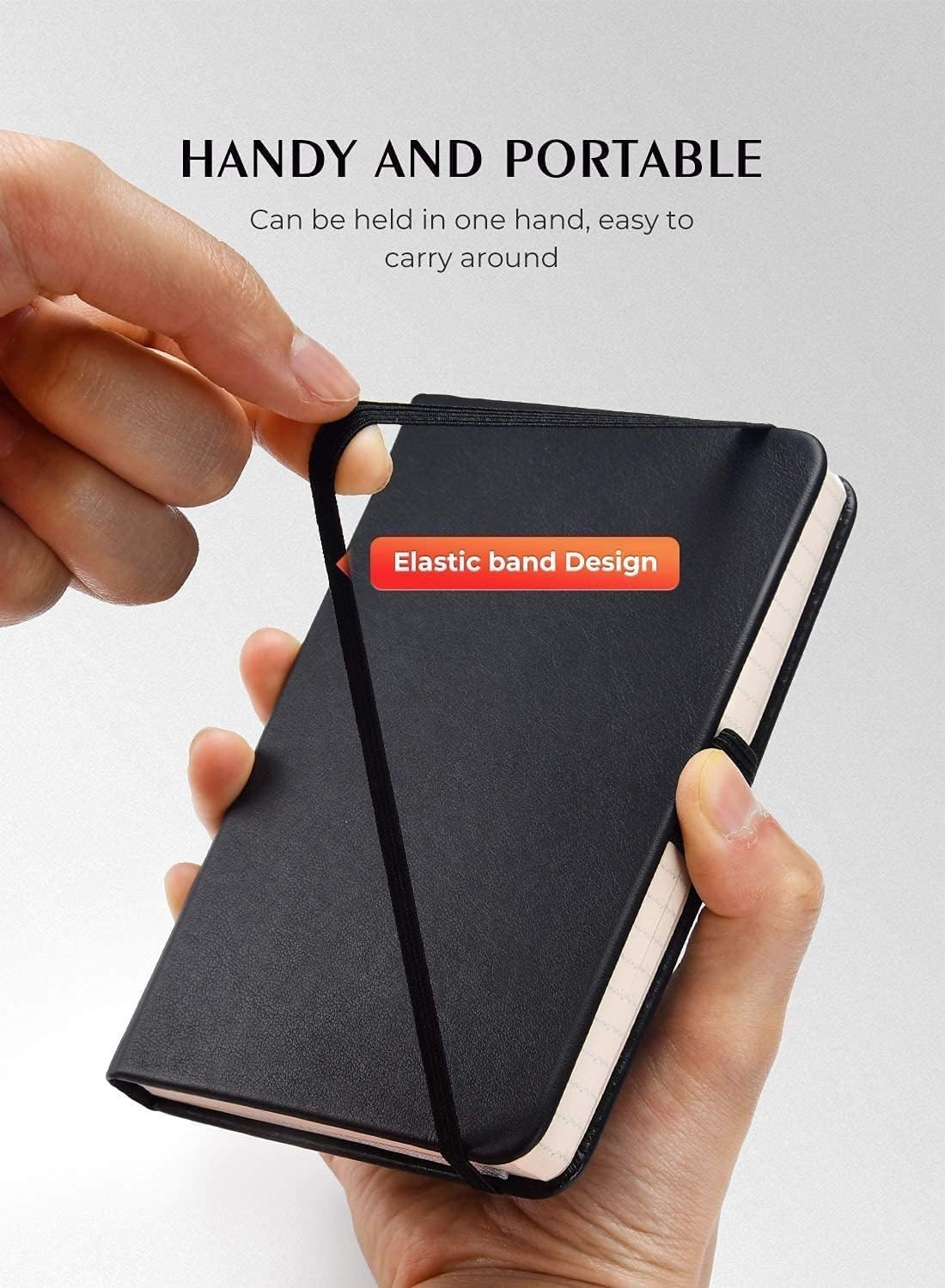 Elegant Black Pocket Notebook Set – Business, Study & Travel Companion, 2 Count