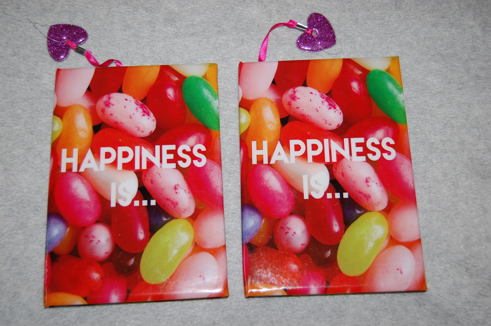 Blank Journal Diary TWO LOT Ribbon Bookmark 5.75×8″ JELLY BEANS Happiness Is…