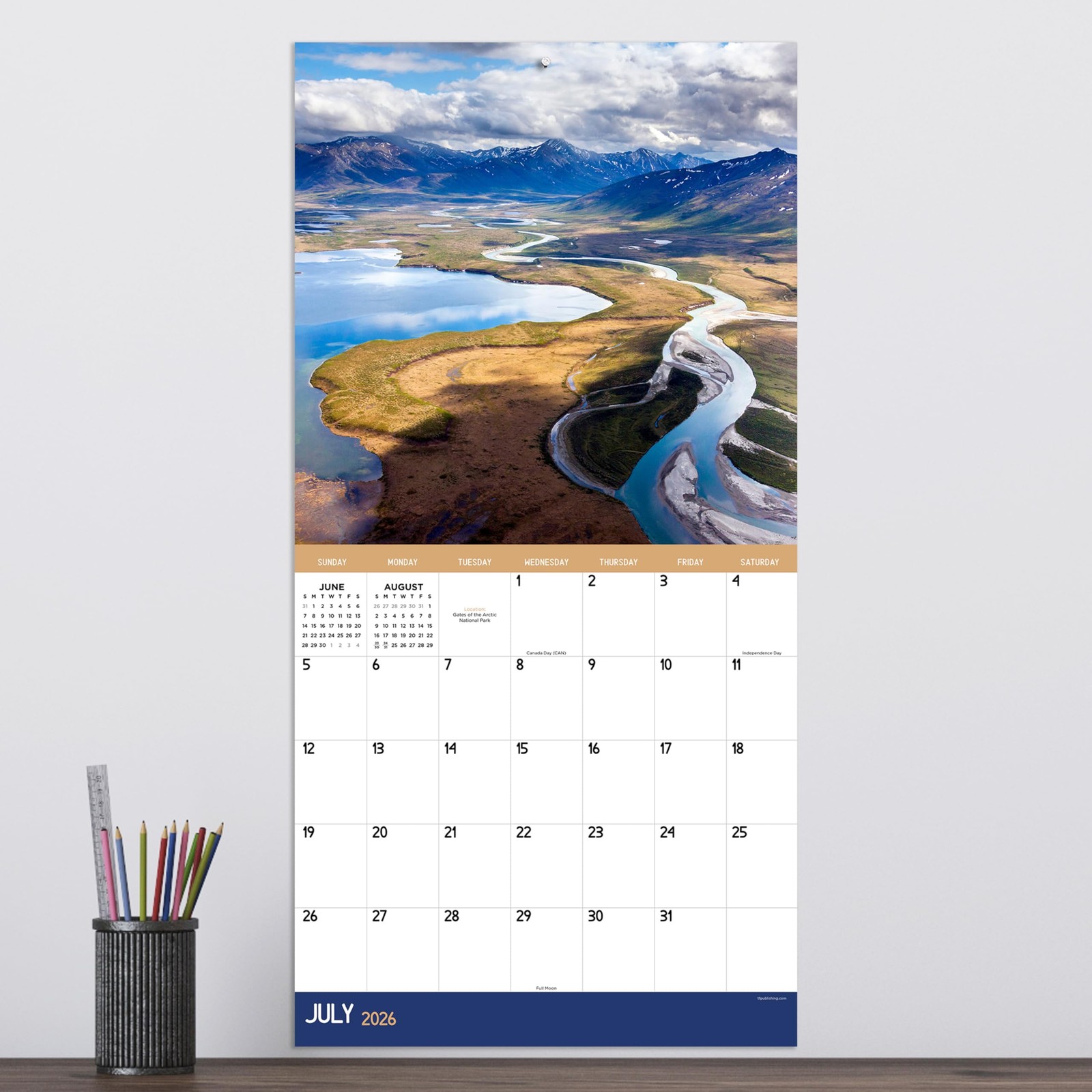 TF Publishing 2026 Alaska Wall Calendar – Large Grids for Wall,