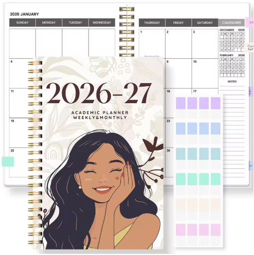 A5 2026-2027 Weekly Monthly Planner Spiral Calendar Notes Organizer School Offic