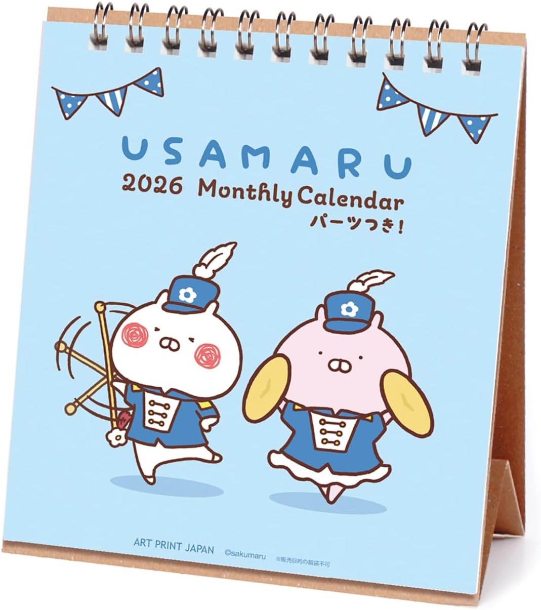 2026 calendar LINE handmade tabletop / sakumaru “Usamaru”