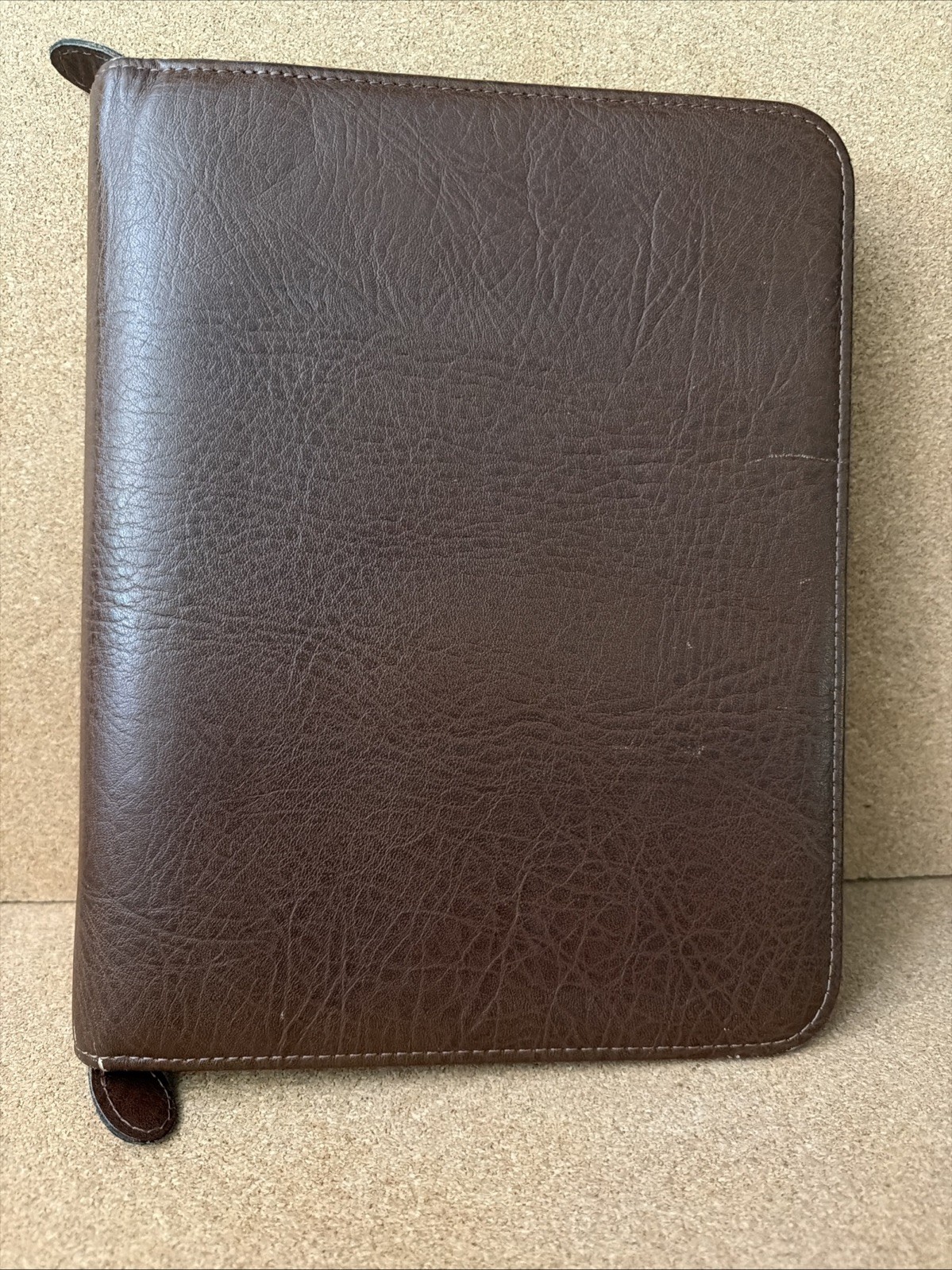 Day Timer Planner BrownLeather Organizer Binder Zip 7 Ring 8×10” e2997 92121 USA