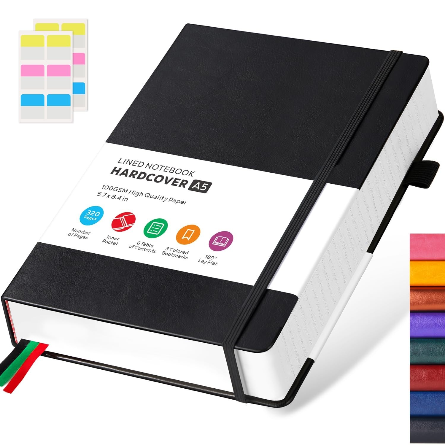 Hardcover Lined Notebook Journal For Writing 320 Pages Leather Thick College NEW
