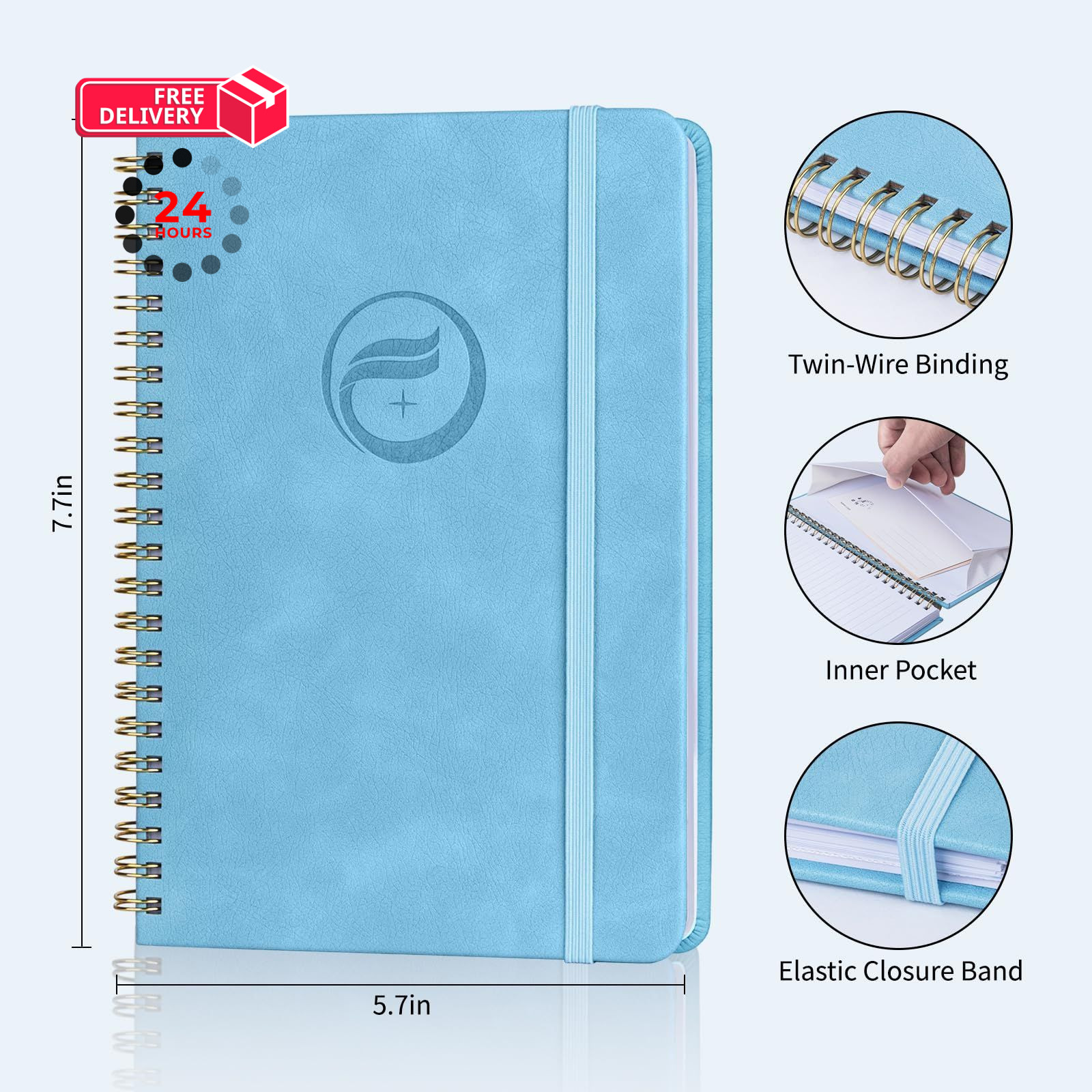 Address Book with Alphabetical Tabs-Address and Medium(5.7″ x 7.7″), Blued1
