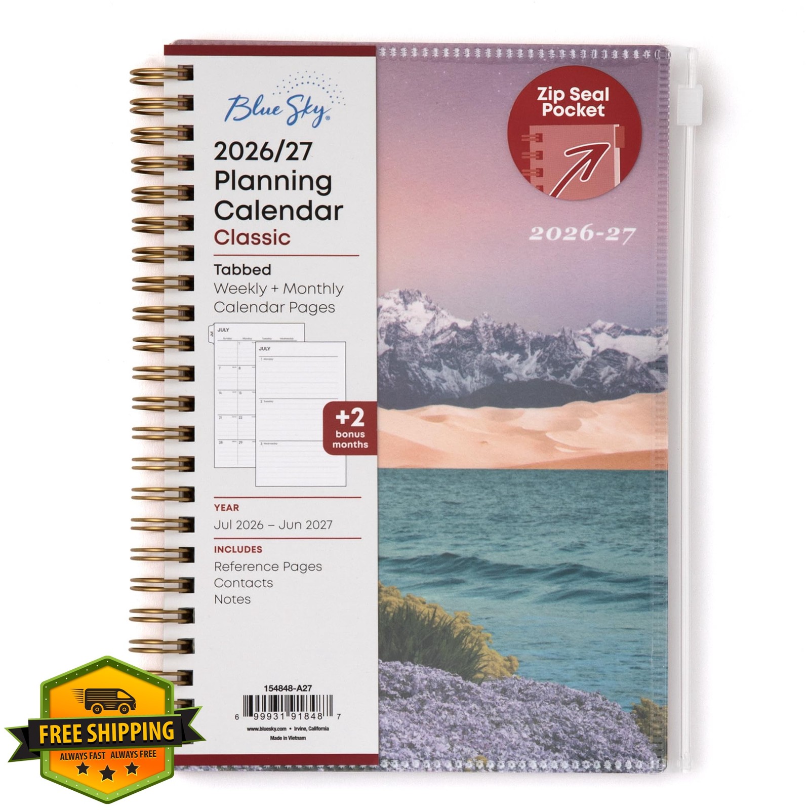 Blue Sky Planner 2026-2027 Weekly Monthly 5″x8″