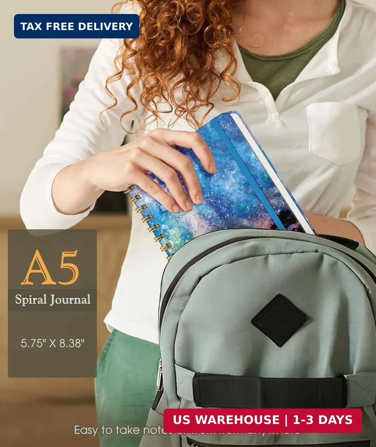 Lined Spiral Journal Notebook,A5 Cute Hardcover 150 Pages College Ruled Notebook