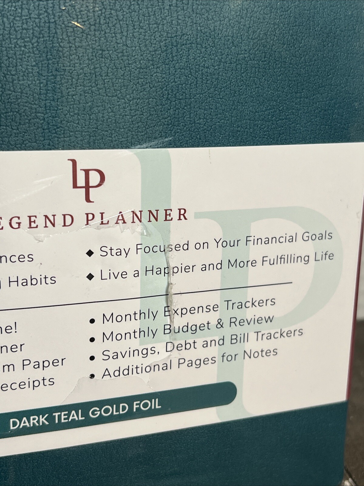 Legend Planner Budget Book – Personal Finance Planner Dark Teal Gold Foil