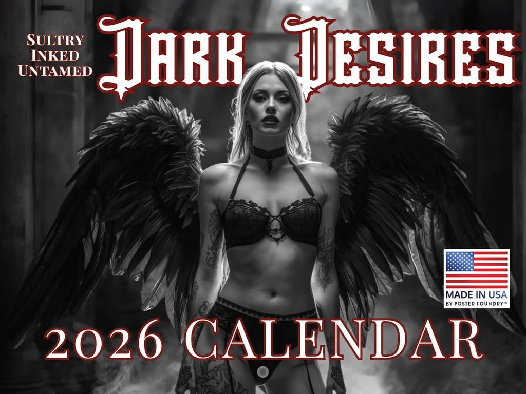 Beautiful Women Model Photos Calendar 2026 Wall Monthly Calender Dark Desires