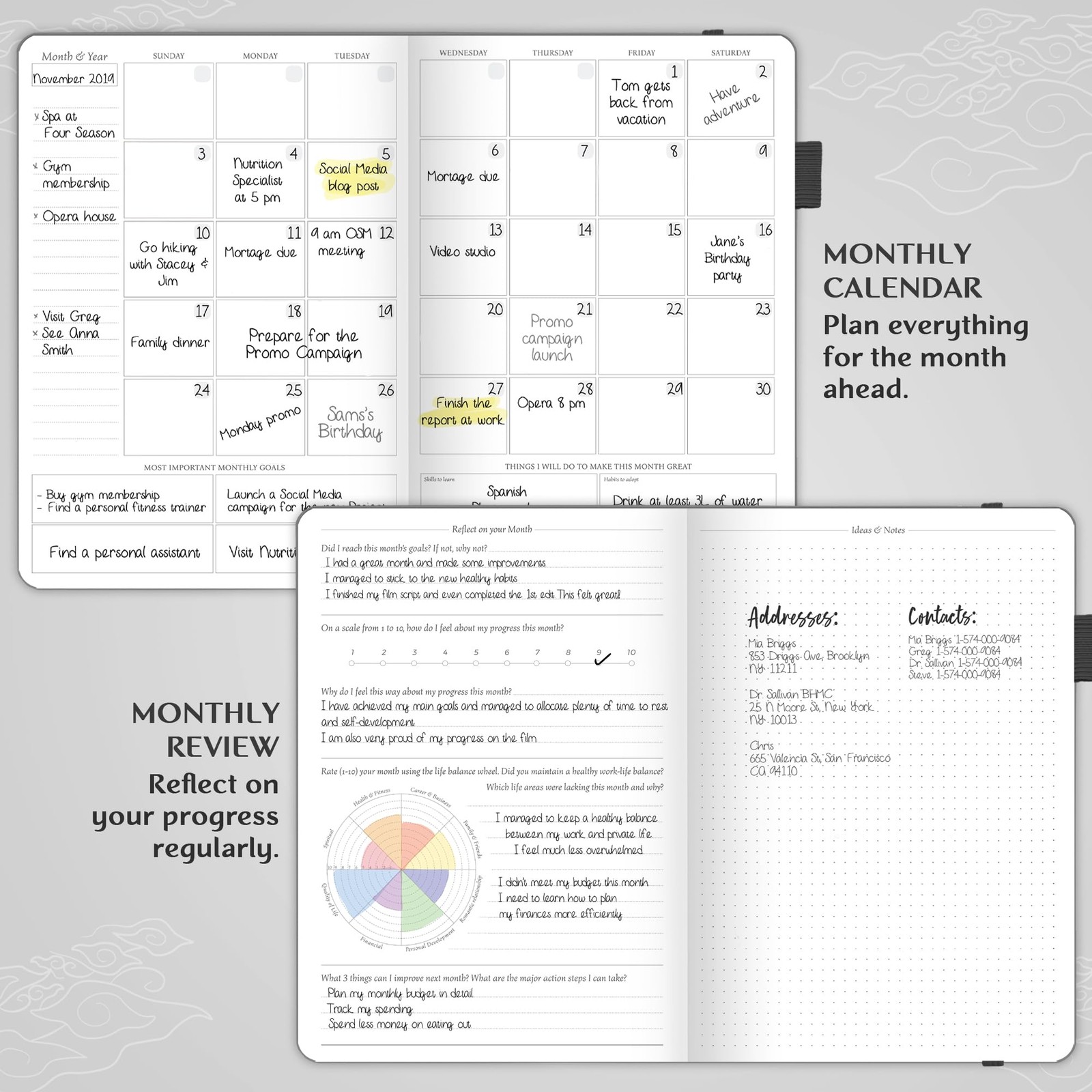 Legend Planner PRO – Deluxe Weekly & 7 x 10 inches, Mystic Gray + Gold Foil