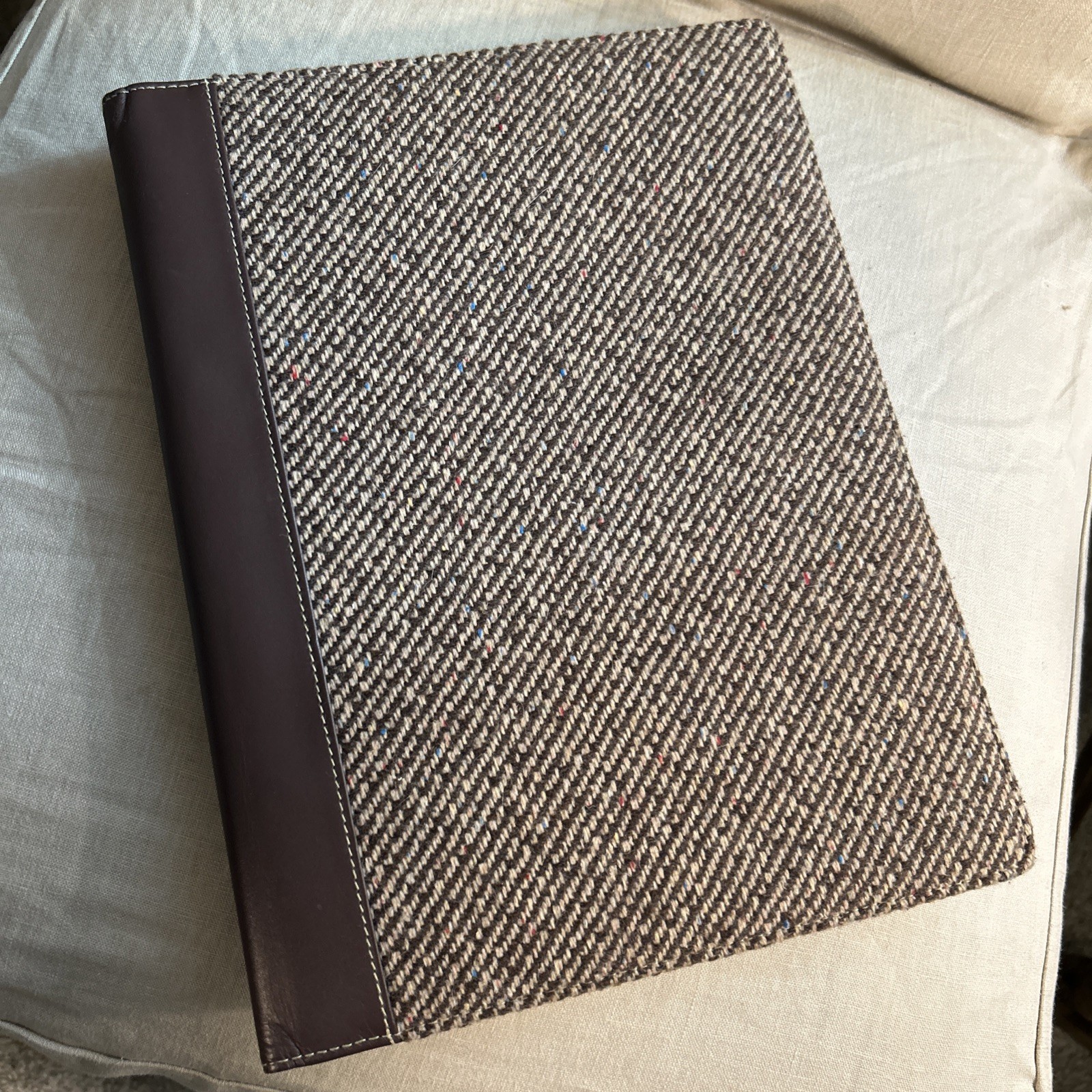 Vintage Buxton Brown Tweed Legal Pad Folio 12”x 9.5”