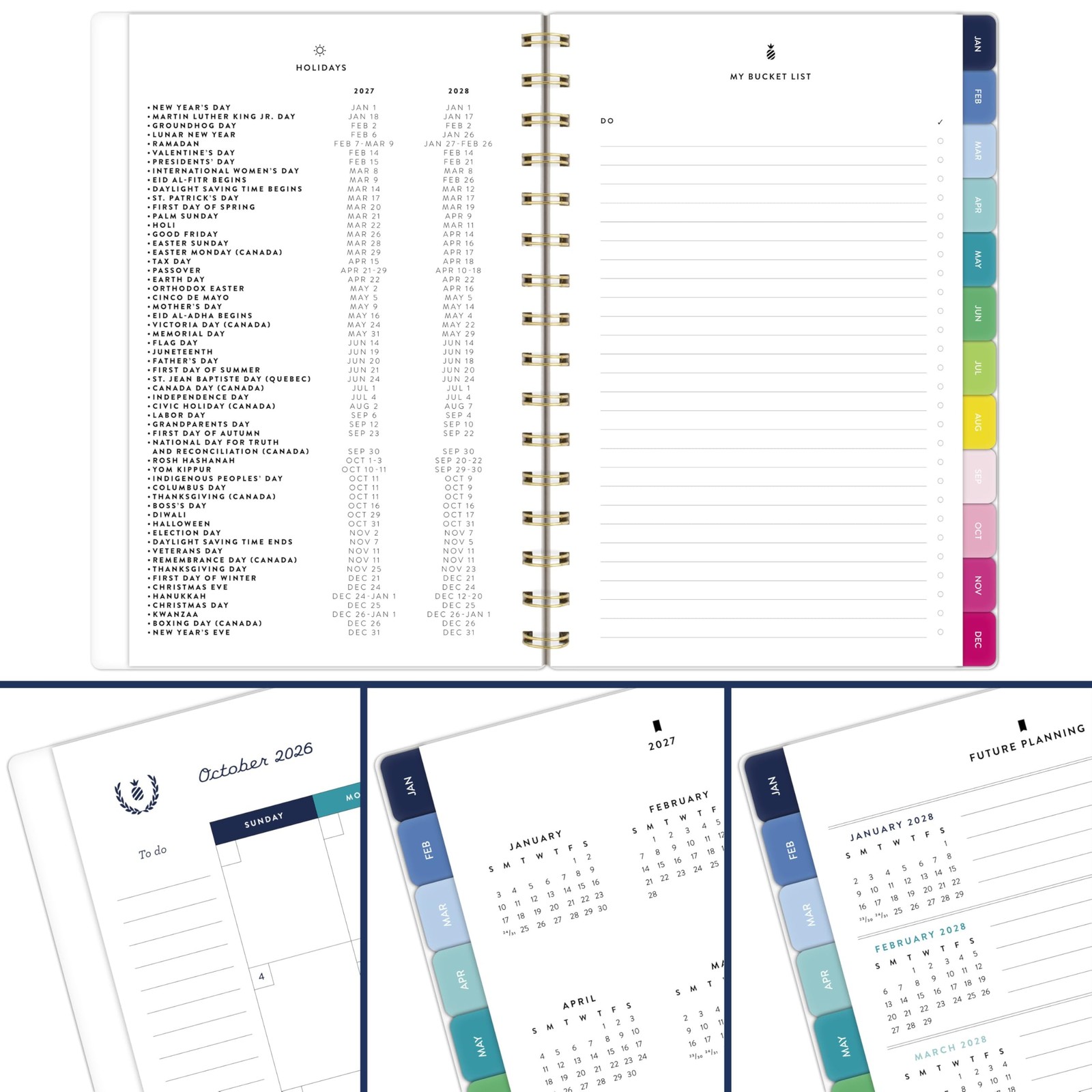 AT-A-GLANCE 2027 Planner, Simplified by Emily Ley, 5.5″ x 8.5″, Happy Stripe