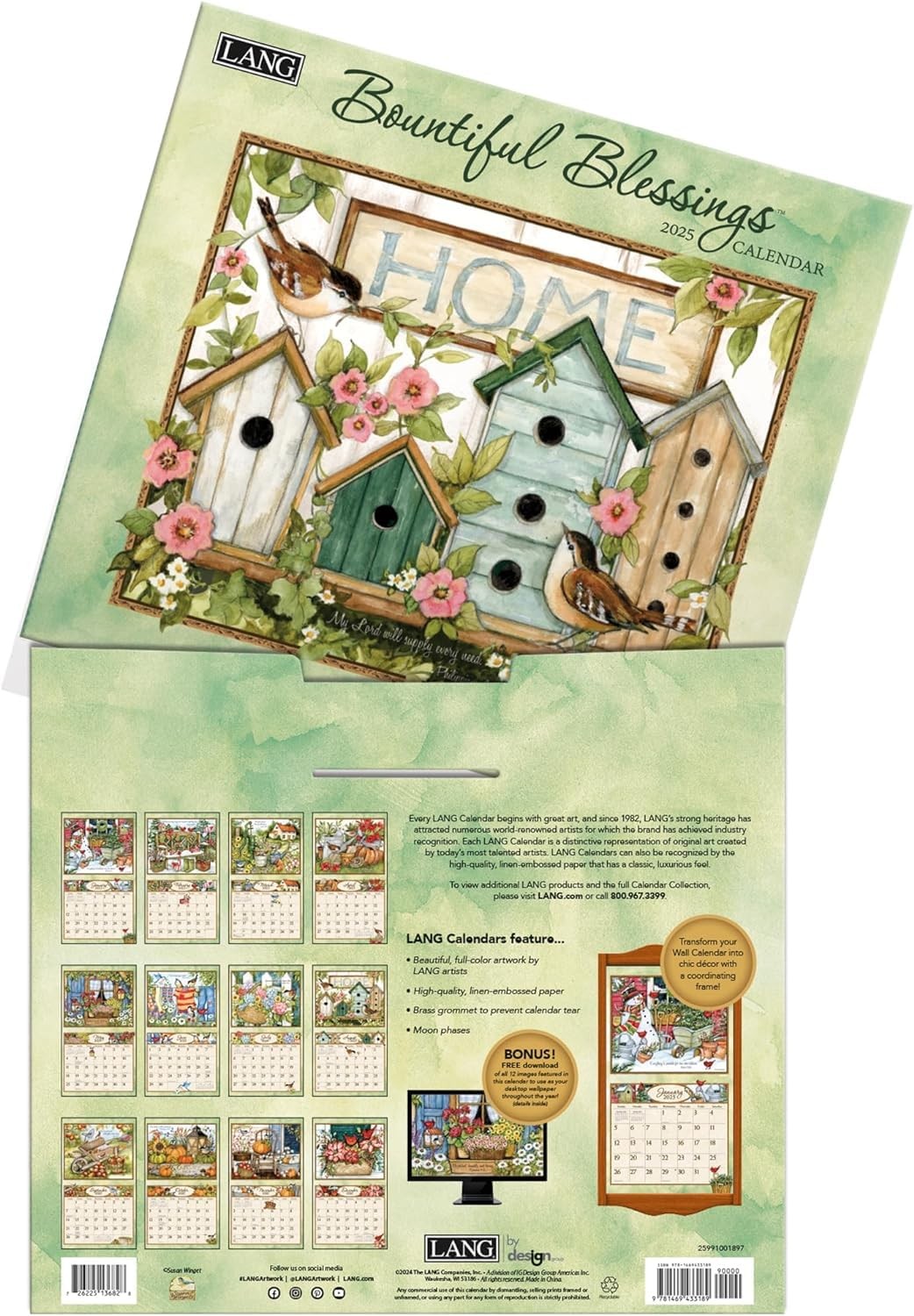 Lang, Bountiful Blessings by Susan Winget 2025 Wall 13.4″W x 13.4″H, Multi