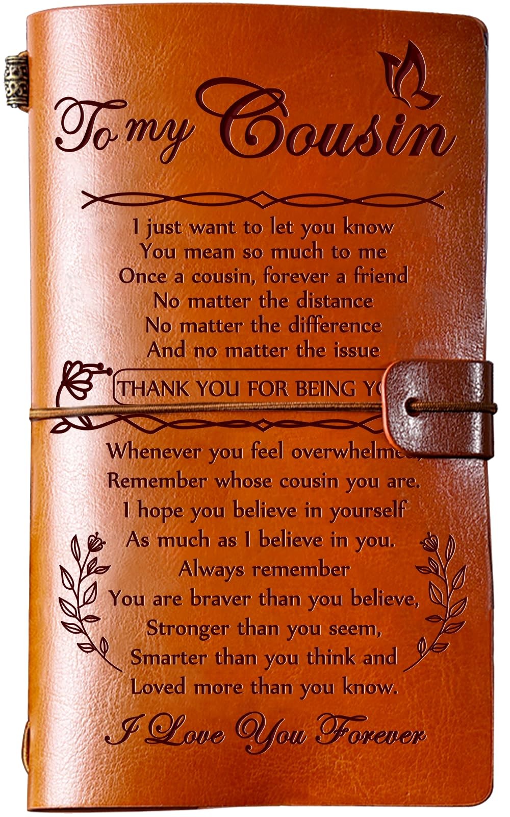 Cousin Gifts Women 140 Pages Leather Journal Birthday Graduation Present