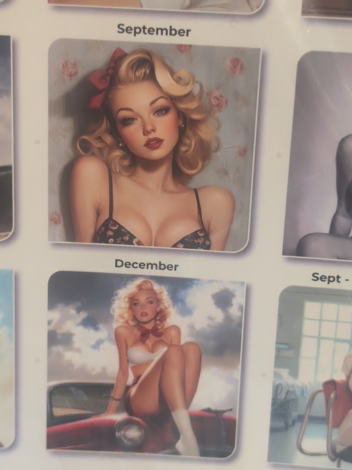 Retro Sexy Vintage Pin Up Girls Calendar 2026 Large 12×24 USA tattoo Shop Art