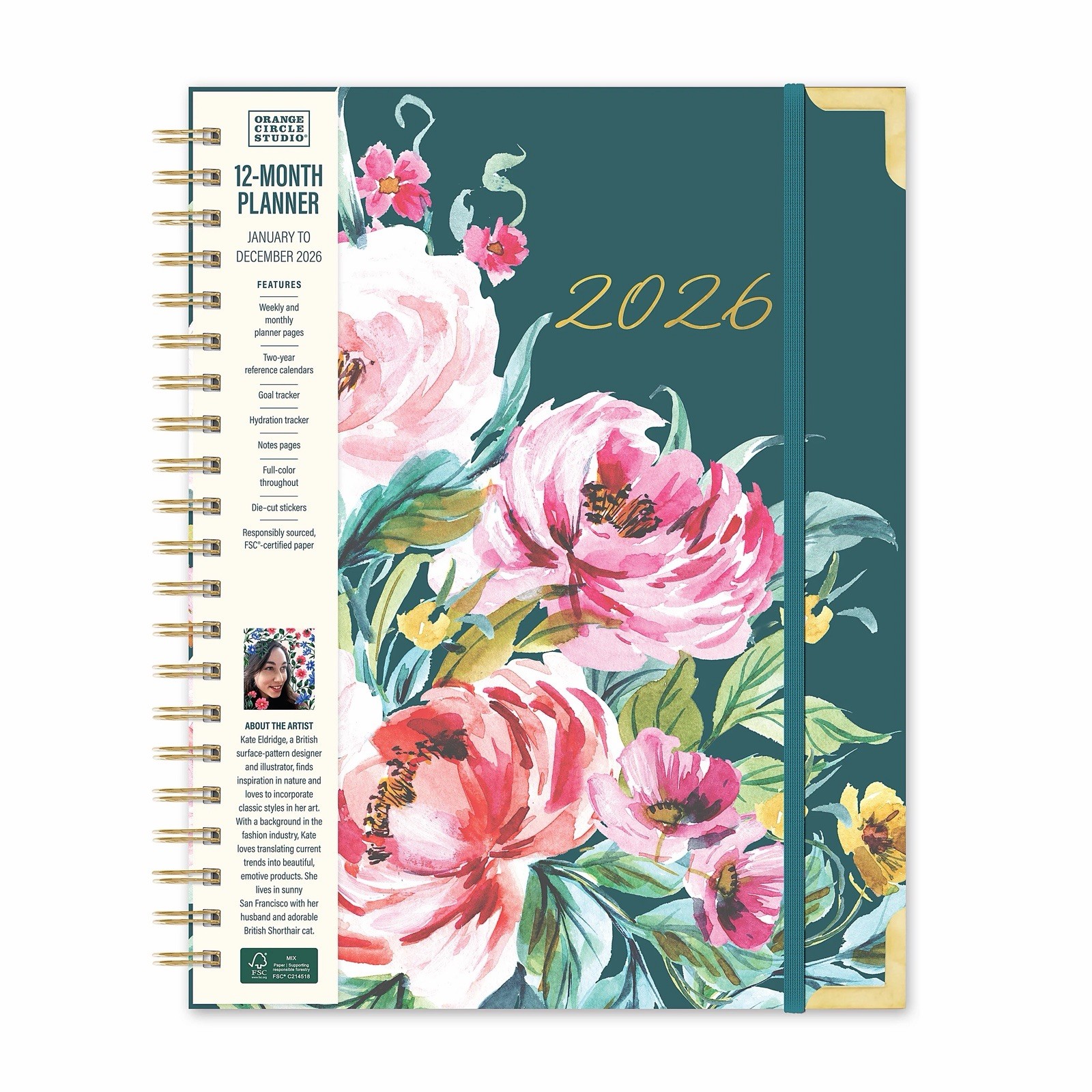 2026 Bella Flora Planner 11×9 Weekly Monthly Spiral Agenda