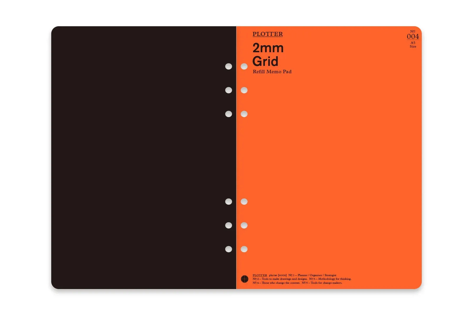 Japan NEW DESIGNPHIL MIDORI A5 PLOTTER Memo Pad Refill 2mm Grid 777164
