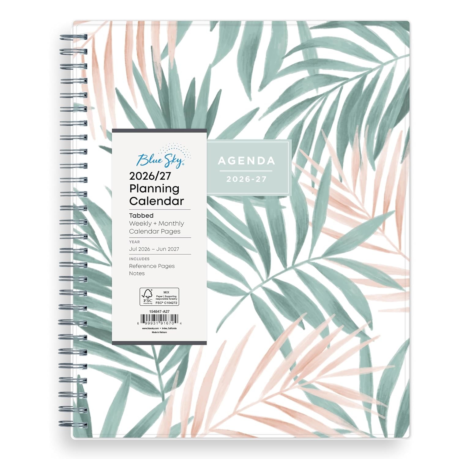 Blue Sky 2026-2027 Weekly and Monthly Academic Year Planner Calendar, July 2026
