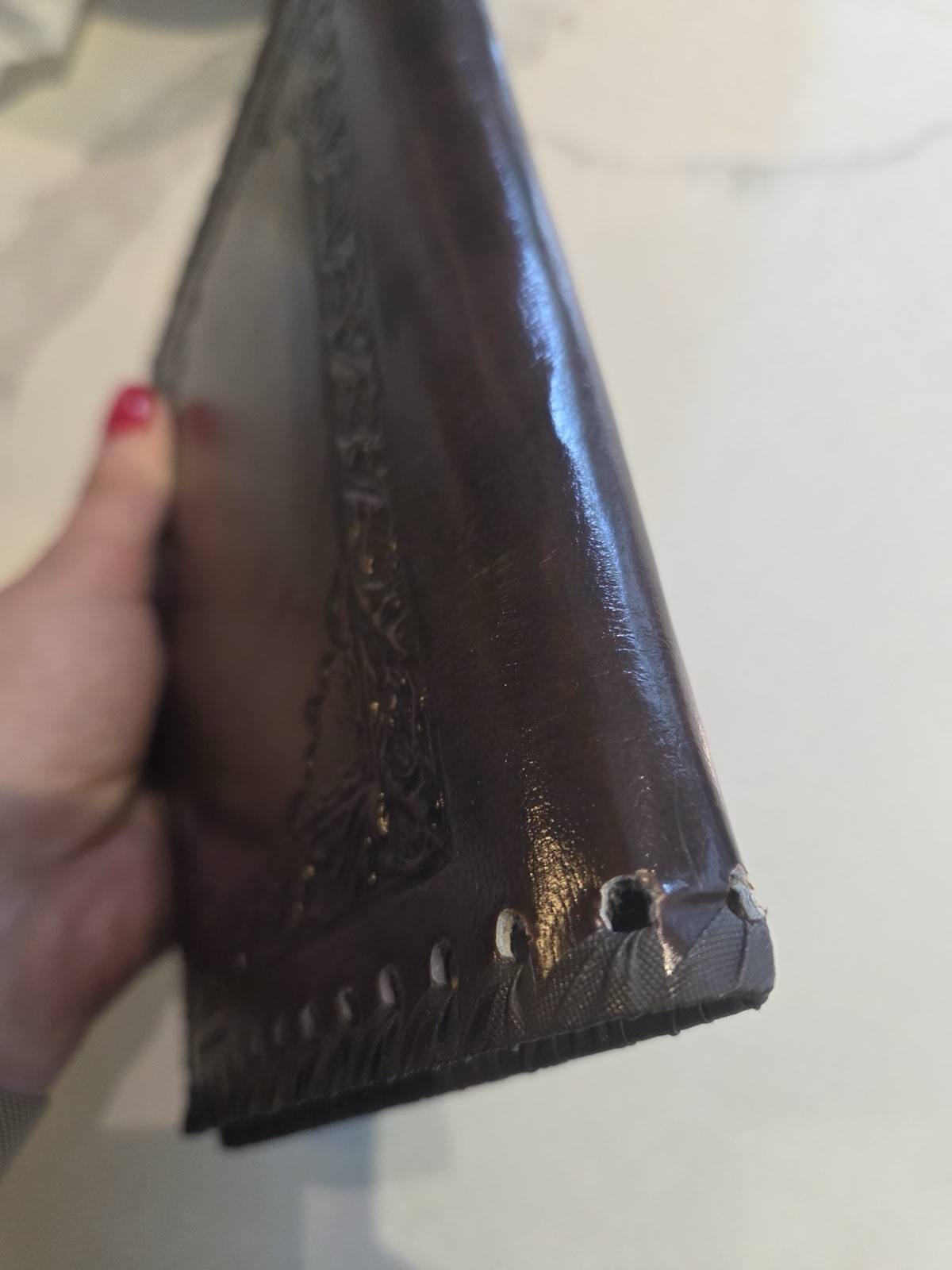 Vintage Made in Italy Florentine Style Leather Address Book A-Z Whip-Stitched