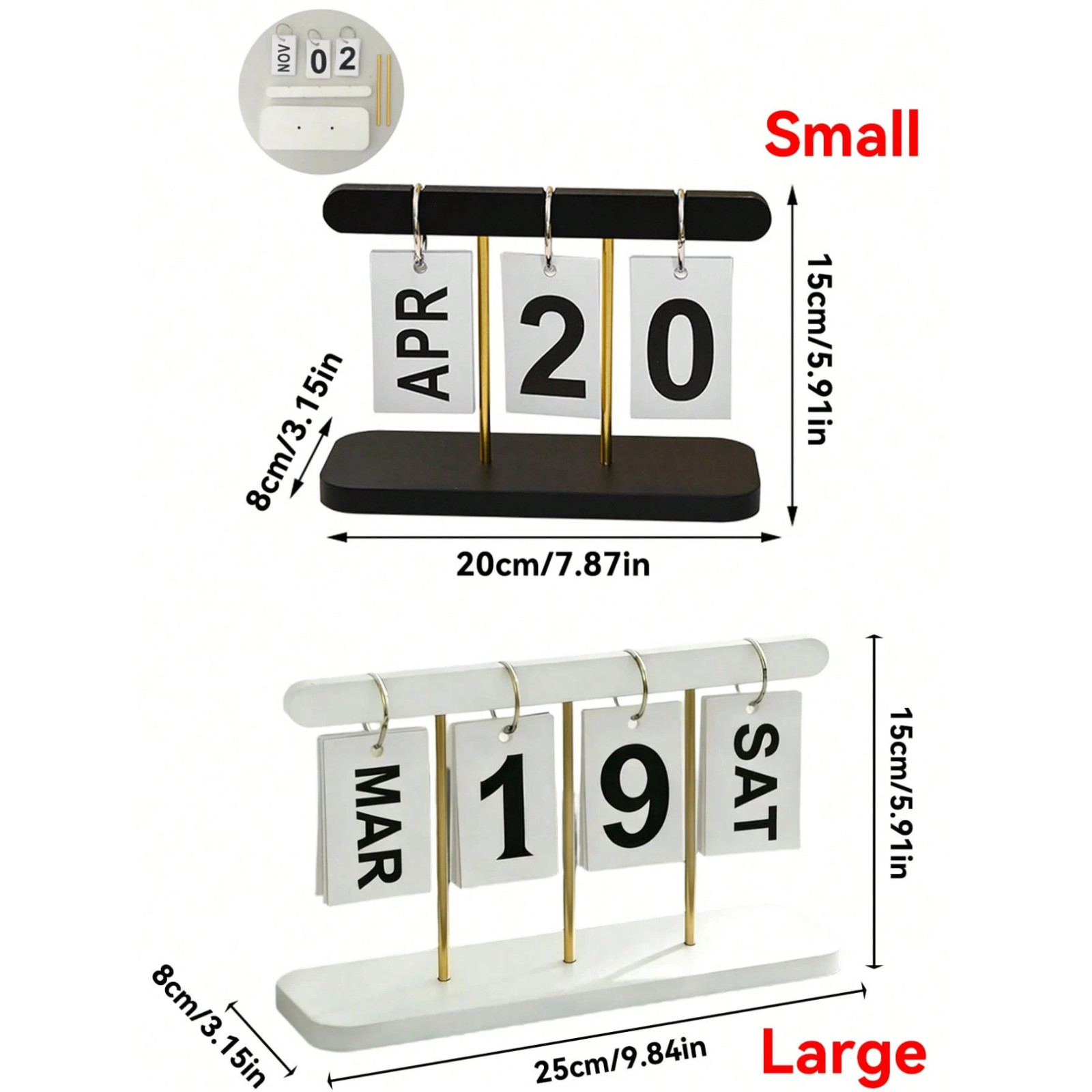 1X Flip Page Desk Calander Office Home Ring Turn Page Standing Fortune Calendar