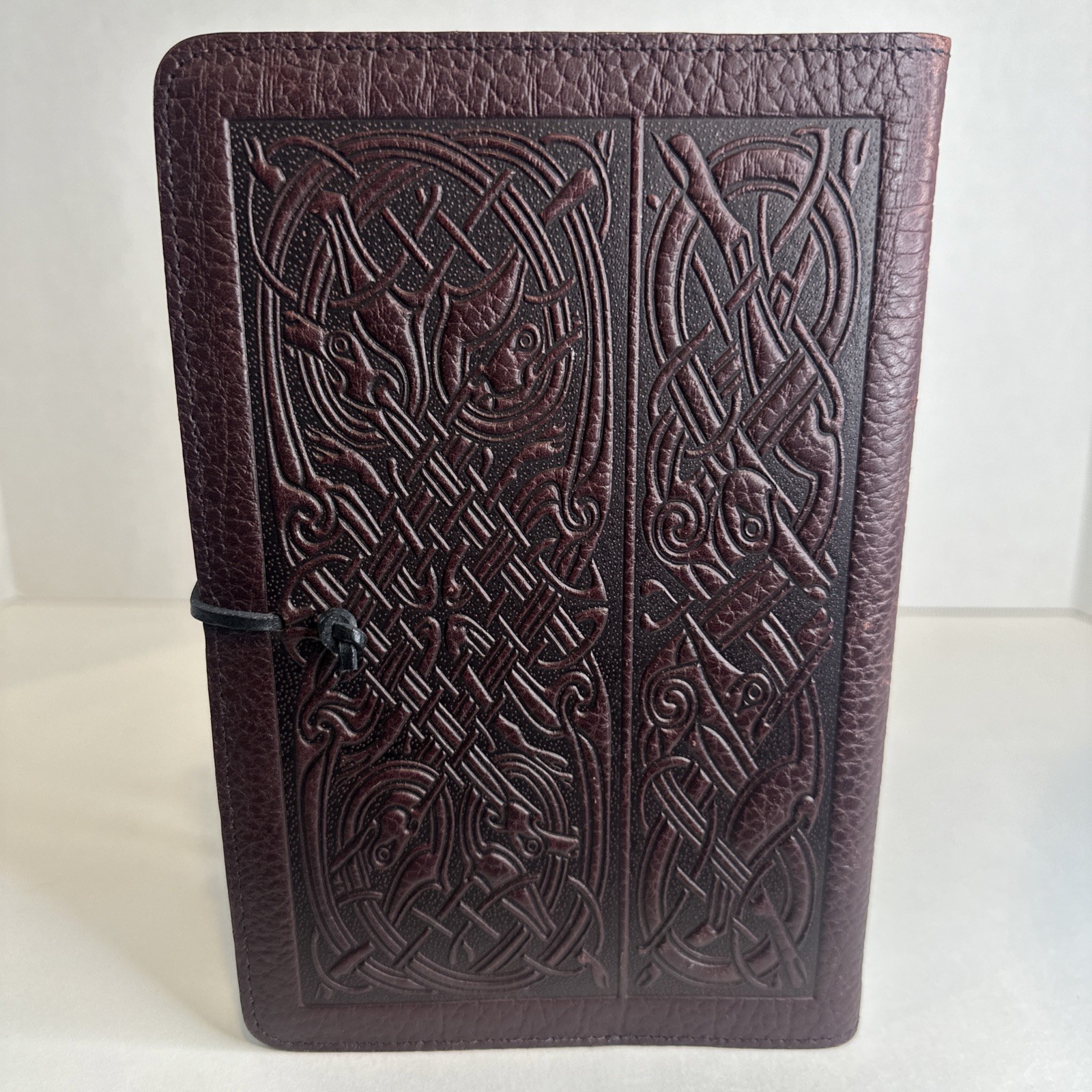 NEW Oberon Design Genuine Leather Journal Cover Irish Celtic Pewter Button 9×6