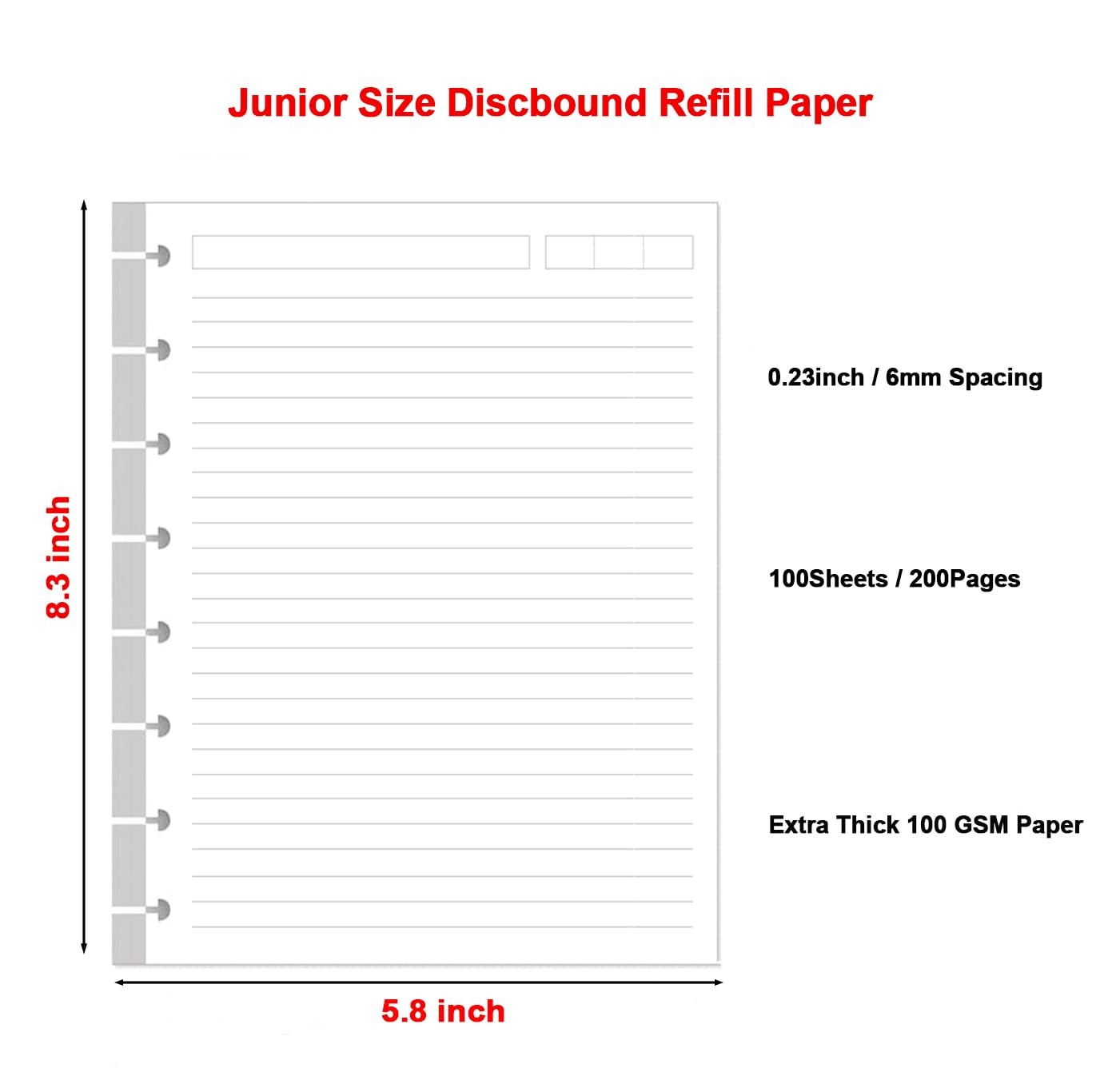 (2 Pack) A5 TUL Discbound 8Hole Junior Size 200Sheets, White