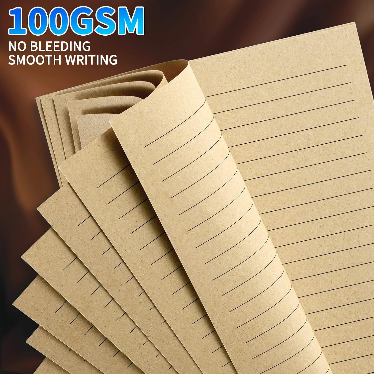 A6 Lined Vintage Refillable Paper, Retro A6 Binder Refills Paper for 6-Ring Bind