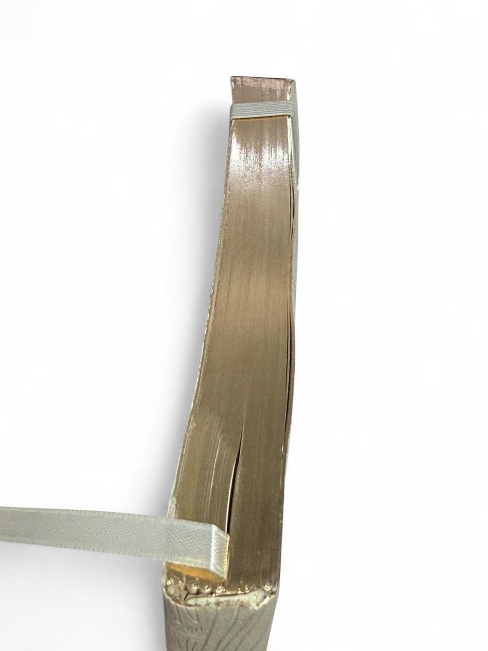 PAPYRUS Grey-Cream Ruled Gilded Notebook 240 Ivory Lined Pages Elastic Band