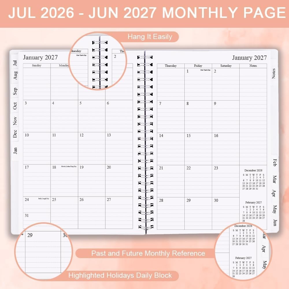 Durable 2026-2027 Planner with Flexible Cover – Ideal for Schedule Organization