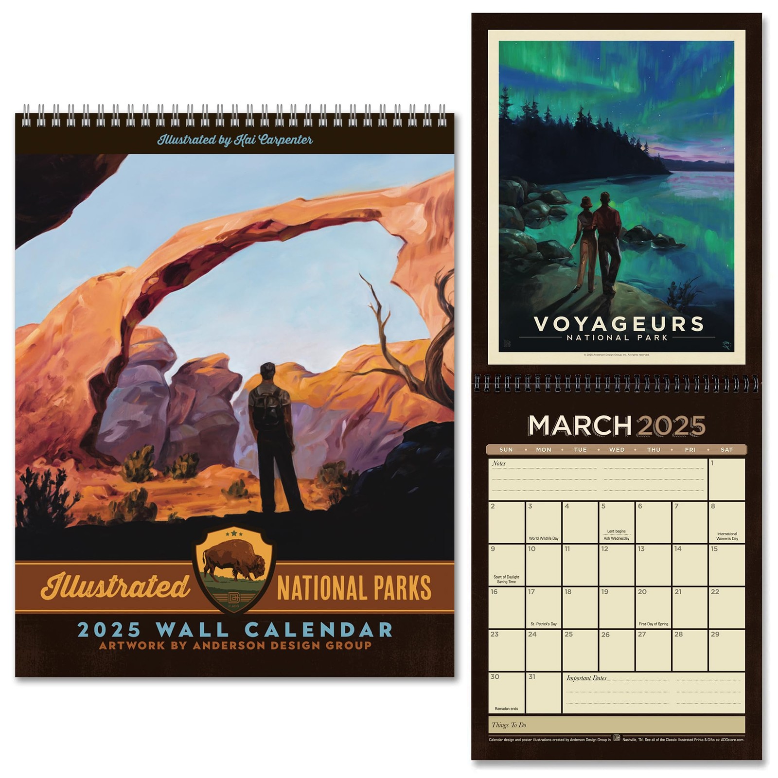 Americanflat 2025 Wall Calendar – Scenic National 10×13, Park