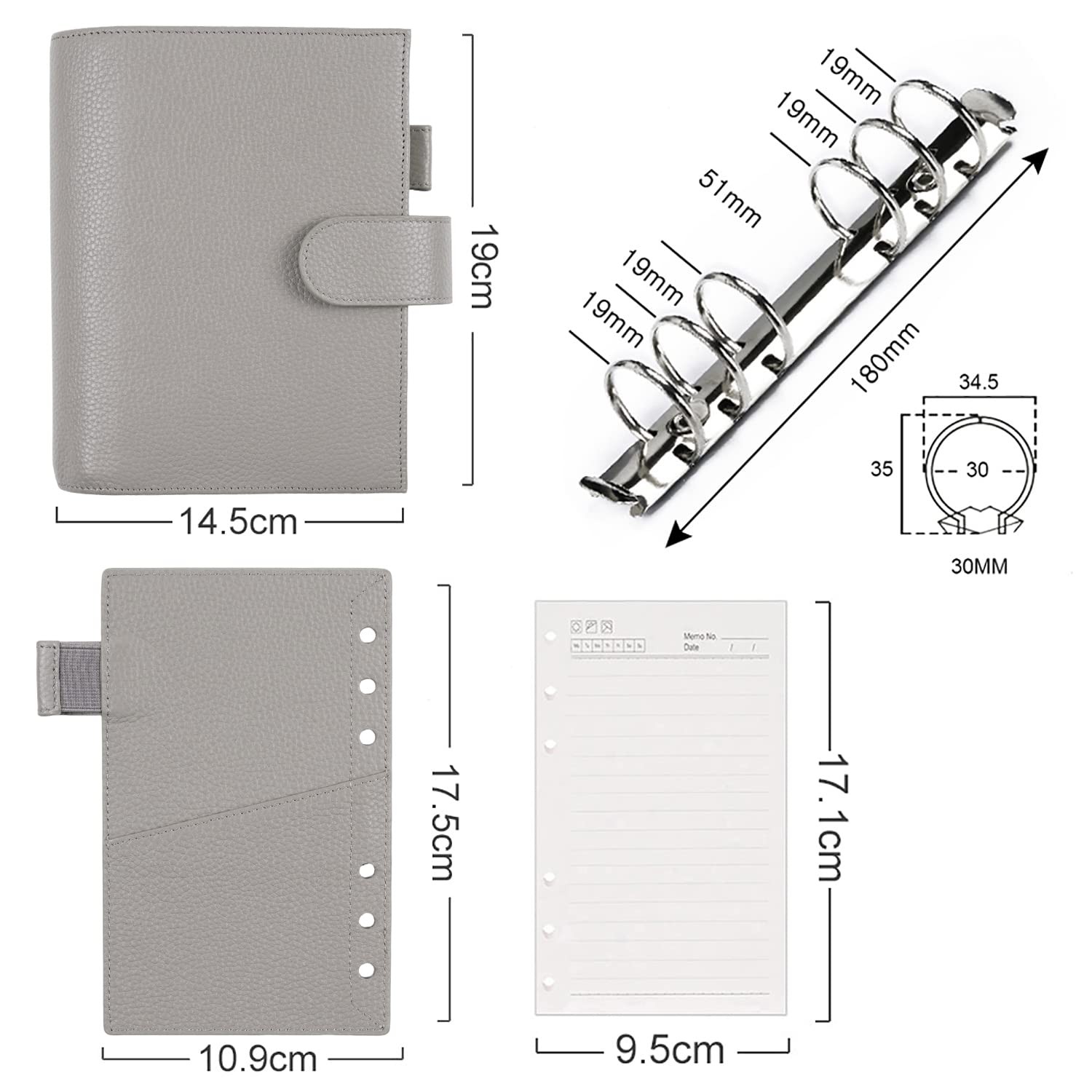 Moterm Personal Luxe Rings Planner – Genuine Leather Binder Organizer 30Mm Ring