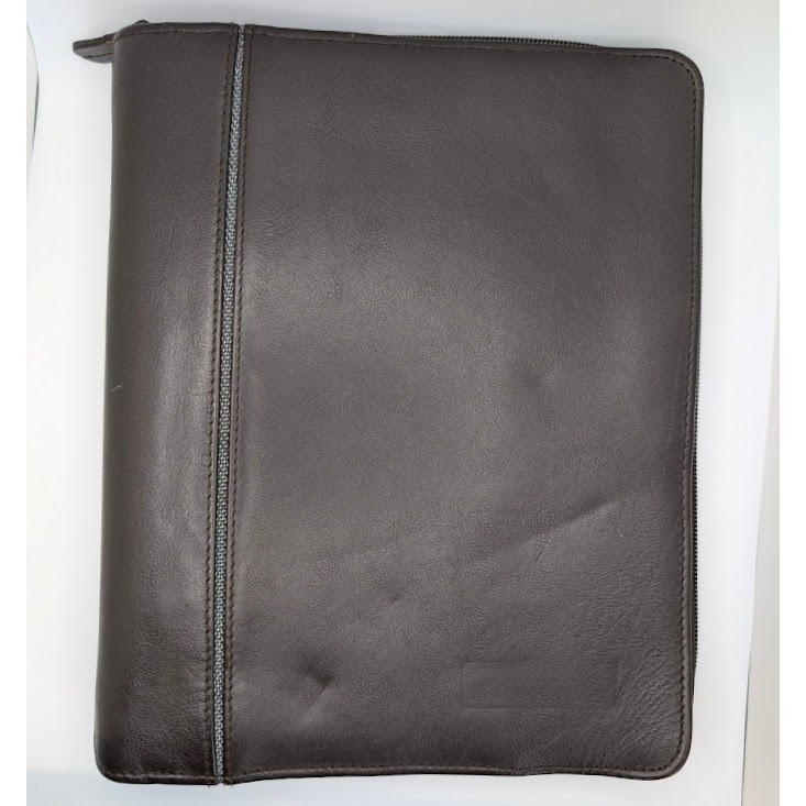 Franklin Covey Zip Planner 7 Ring – Full Grain Leather Dark Brown 8×10 Binder