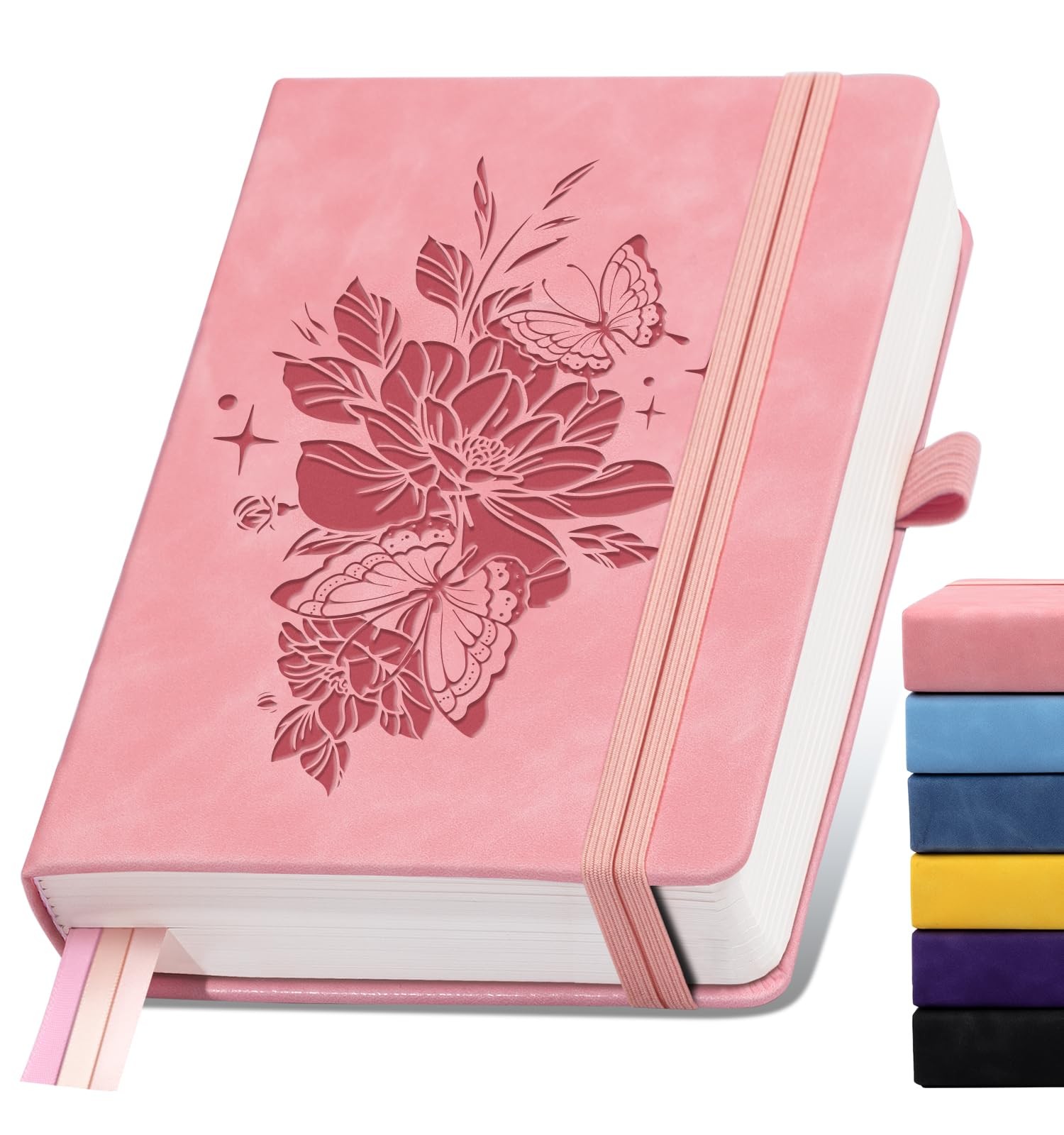 Lined Journal Notebook 365 Pages, A5 Leather Journals for Writing Women & Men, H
