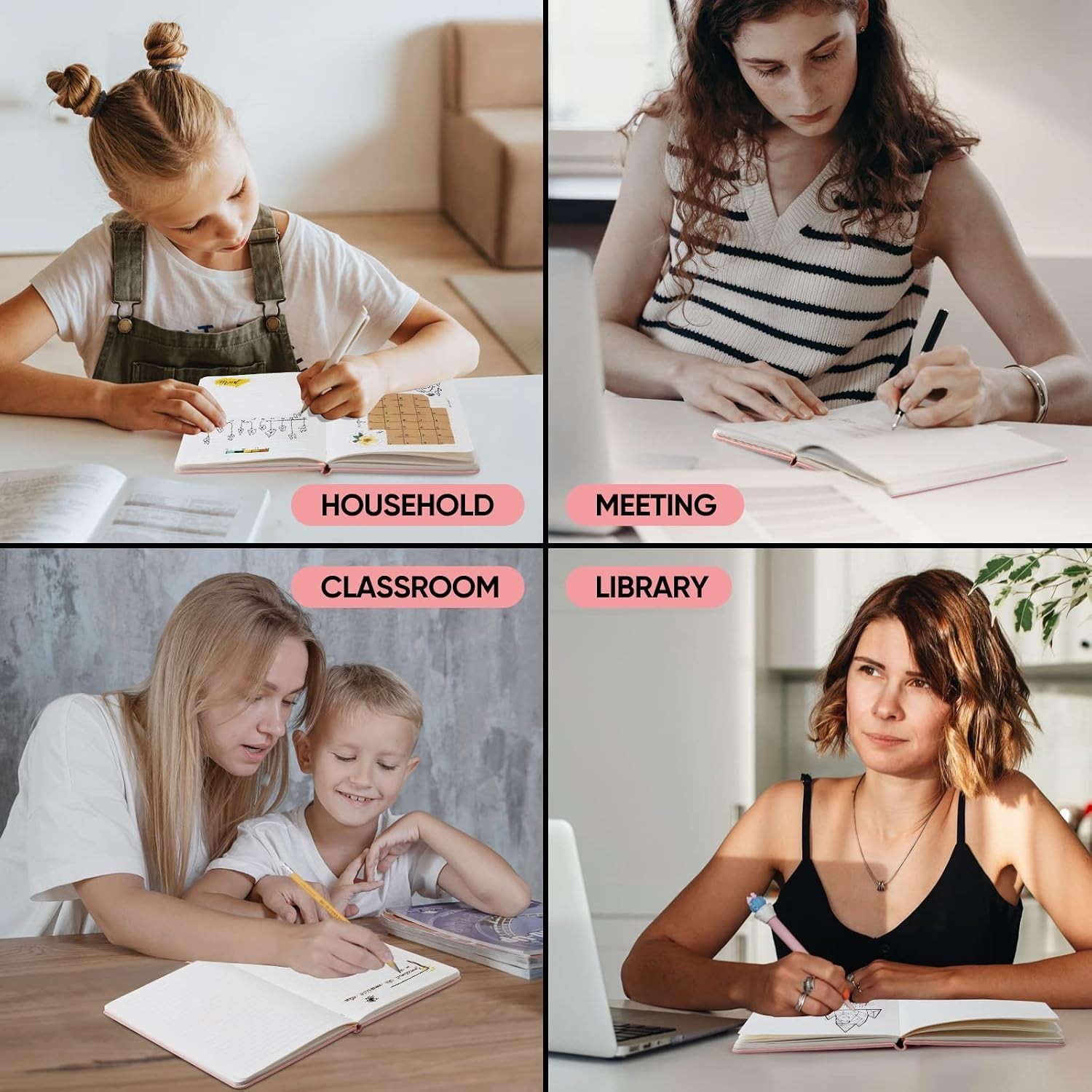 Stylish Pink Leather Journal with 128 Pages – Perfect for Note Taking & Gifting