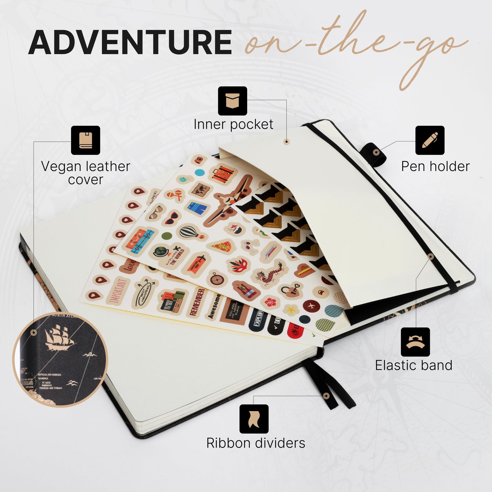 3-in-1 Prazoli Adventure Book, Travel Journal & Bucket Couple’s Map