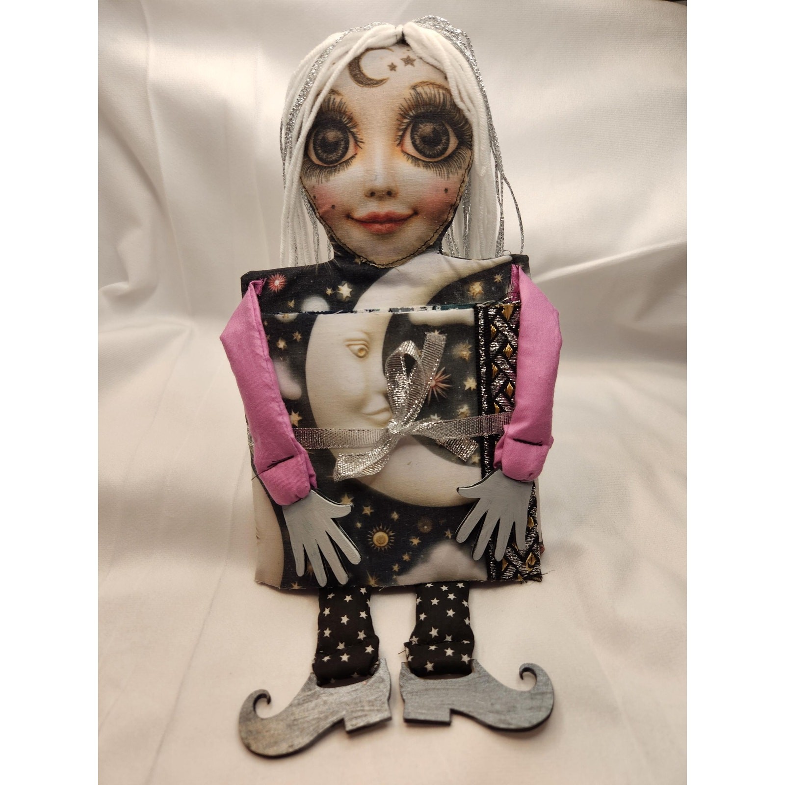 Moon Doll Junk Journal Handmade Mixed Media Naked Refillable Pages Lunar Journal