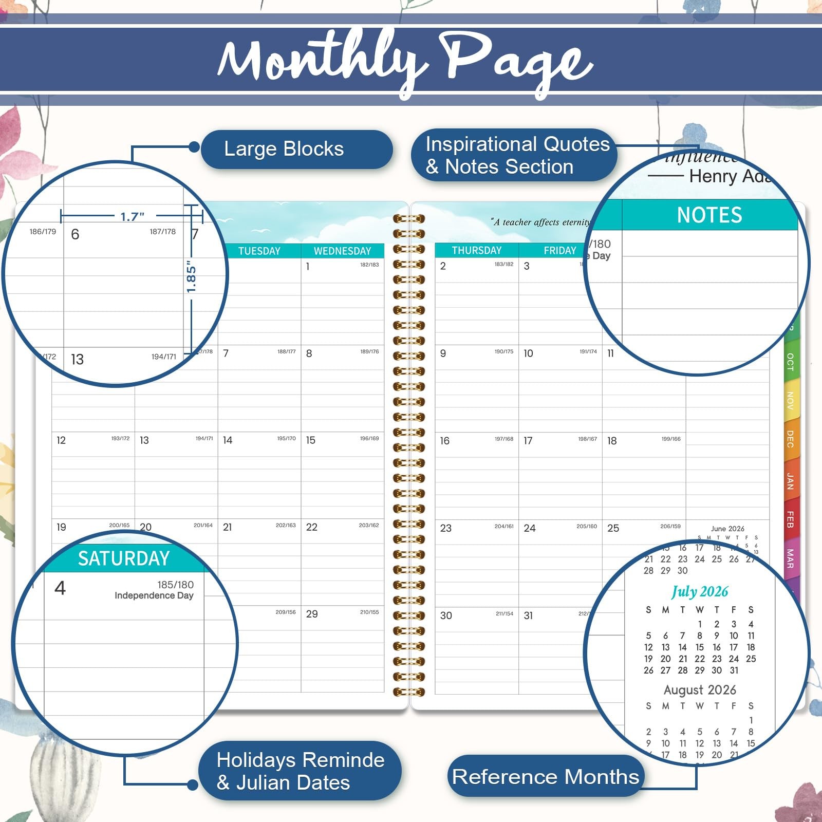 Teacher Planner 2026-2027 – Lesson 8.5“ x 11”, PINK 7