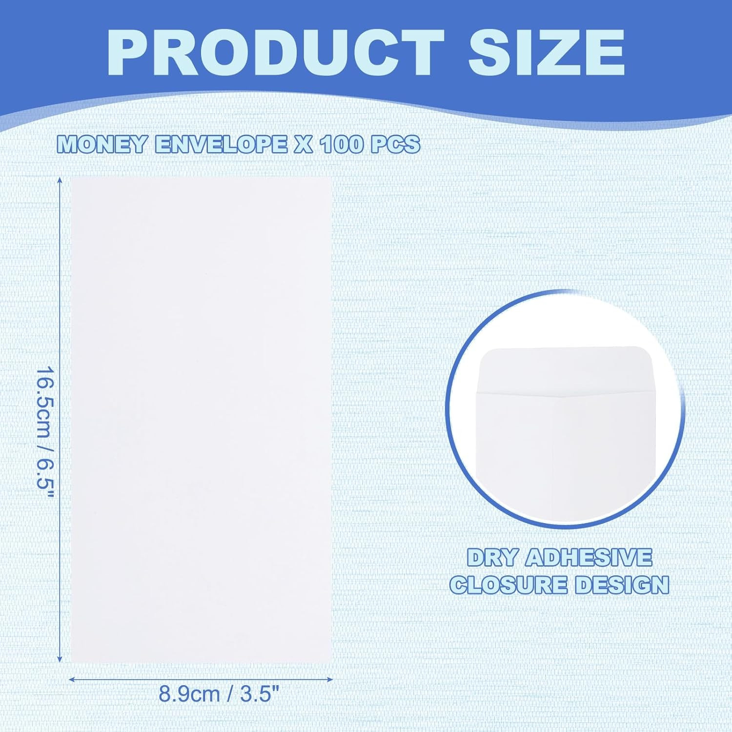 Money Envelope, 100 Pack 6.5″ x 3.5″ Cash Envelopes Money Holder Bags Budgeting
