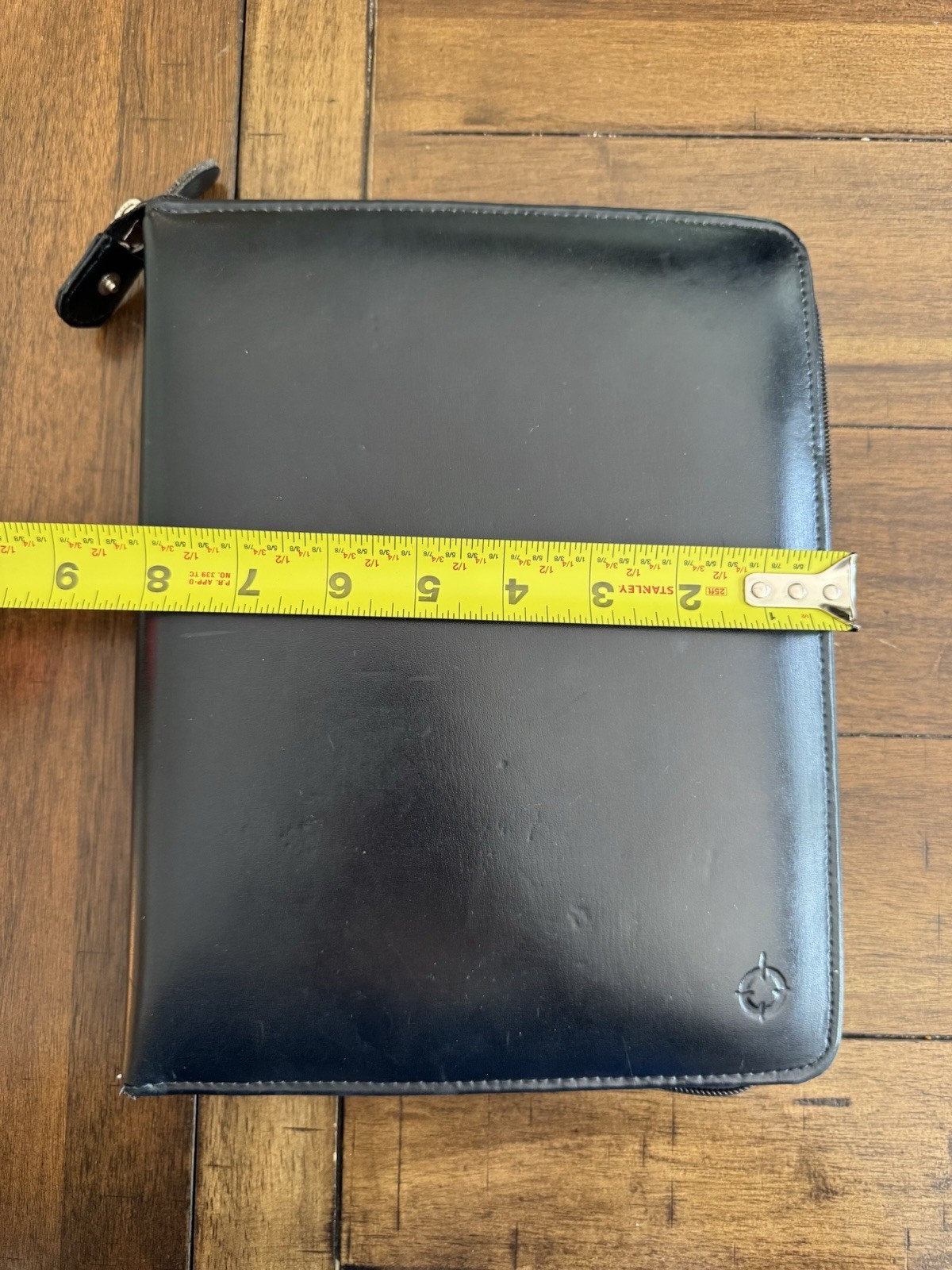 Franklin Covey CL 12215 Black Leather Zip Portfolio 7 Ring Binder Planner