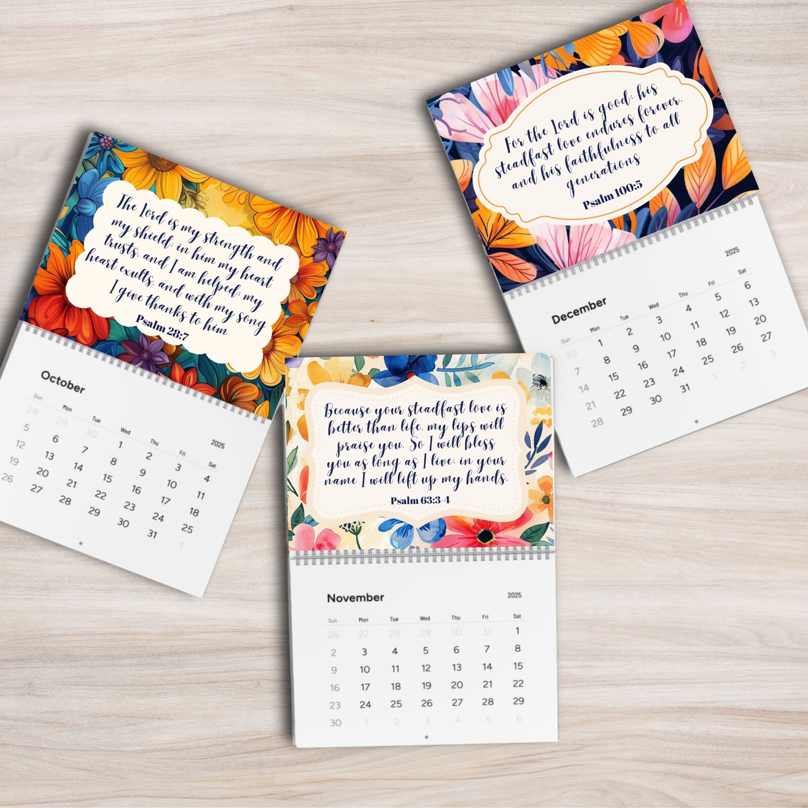 2025 Wall Calendar With bible Verse,12 Month Inspirational Christian 11″ x 8.2″