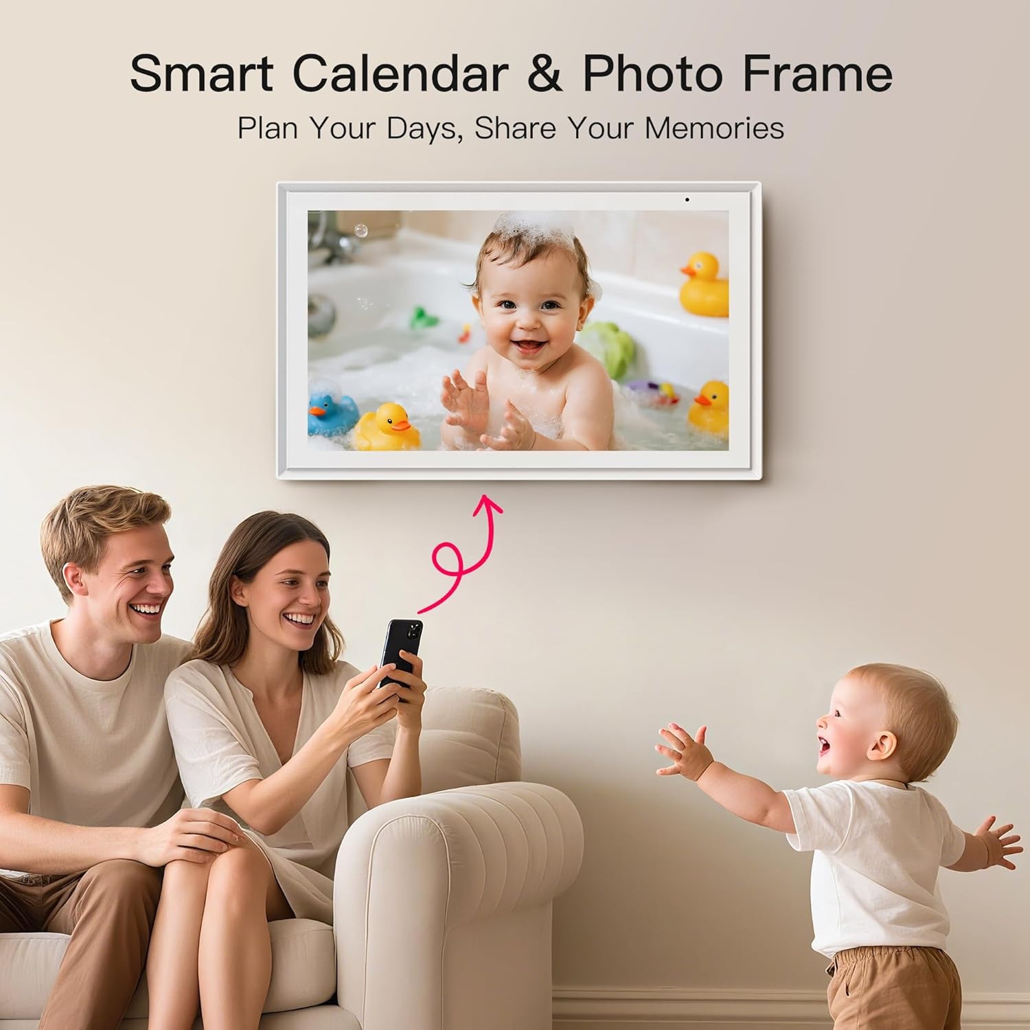 Open Box – Bigasuo 15.6 Inch Family Digital Calendar – Chore Chart, Meal Planner