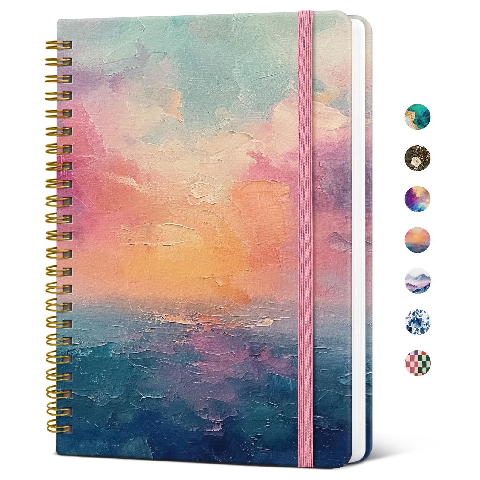 Taja Lined Spiral Notebook Journal for Women A5(5.8″ × 5.8″ × 8.3″, A-Sunset