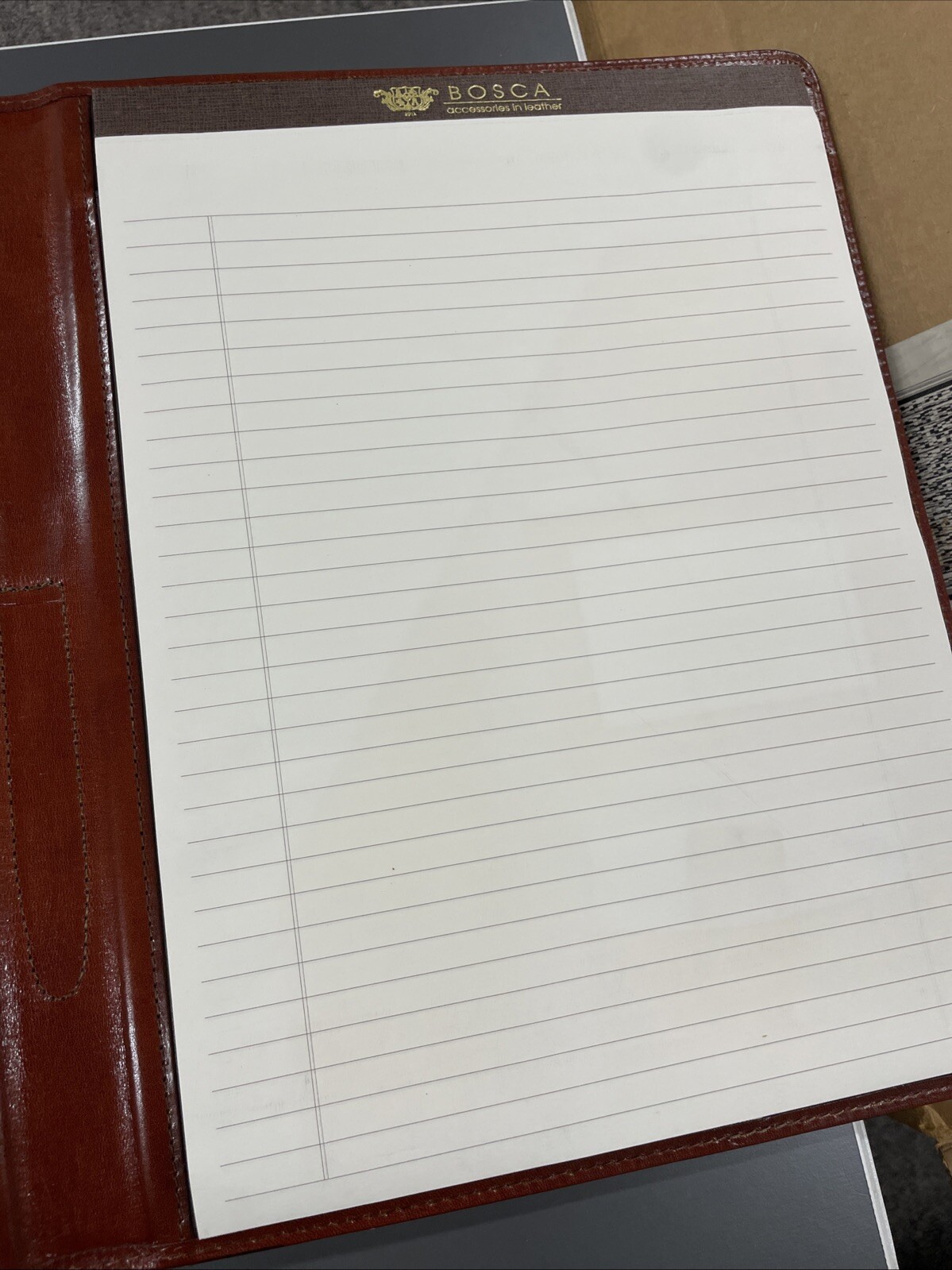 Legal Pad Cover 8 1/2 x 11 Old Leather Cognac BOSCA
