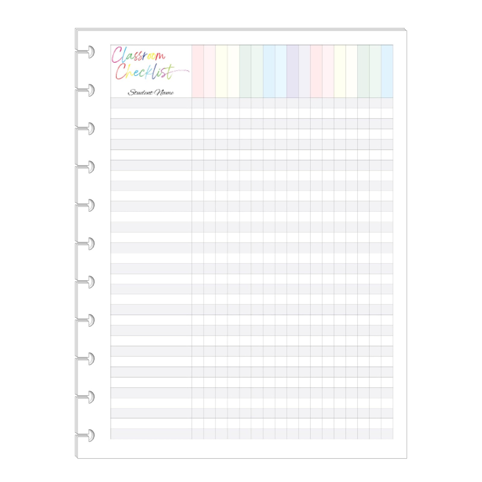 Classroom Checklist Refills for 11-Disc Letter Size Small, Multicolor