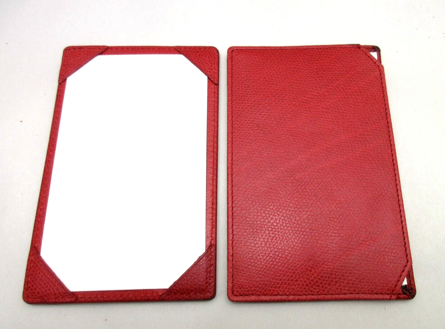 Leather Jotter Notepad 3×5″ Personal Pocket Refillable with 24 Cards RED