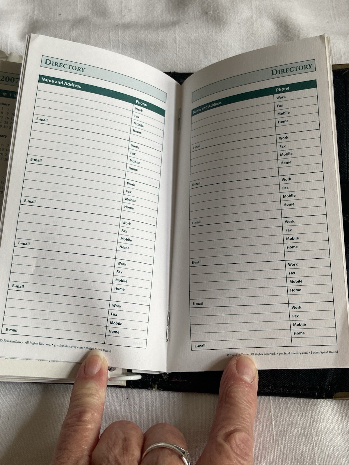 Vintage Black Franklin Covey The Pocket Planner Spiral Bound