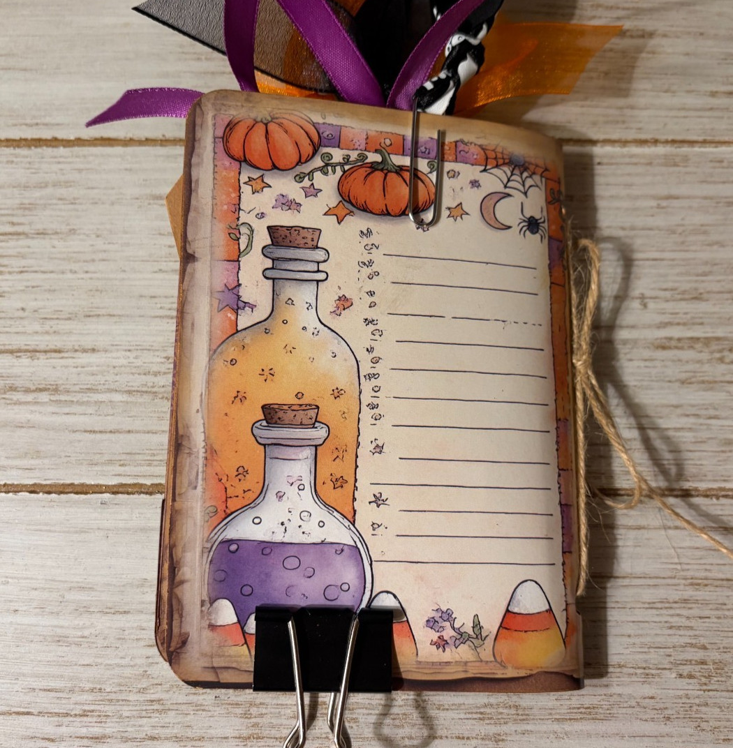 Junk Journal Handmade Booklet Book Vintage “Cute Halloween” Pockets, Ephemera